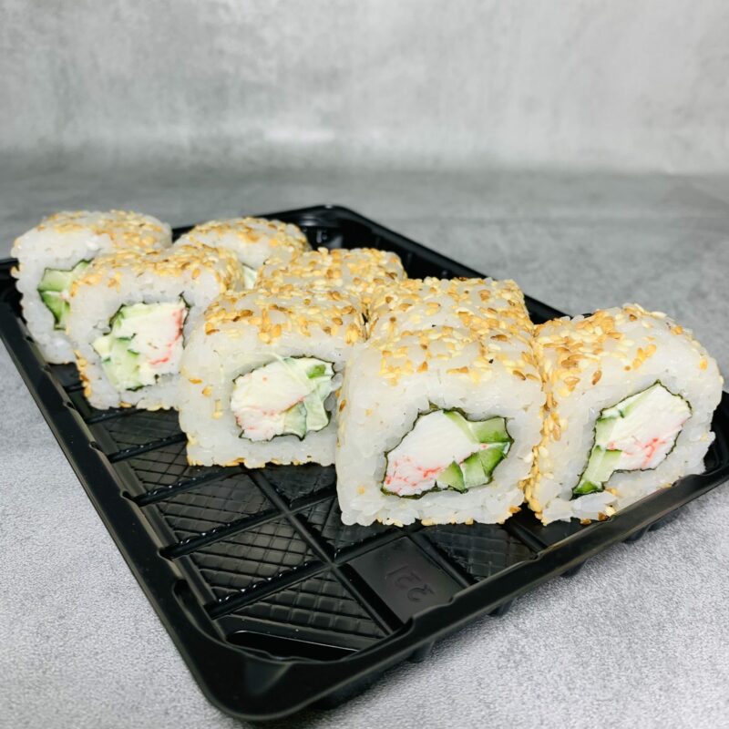 Ролл "Калифорния кунжут снежный краб" Вес: 222г.